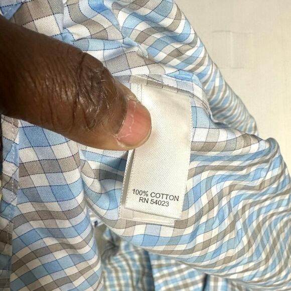 Banana Republic Men’s SLIM-FIT DRESS SHIRT Size Medium Tall Color Skyline Blue - Picture 8 of 12